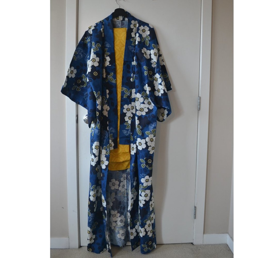 Blue Floral Yukata Set